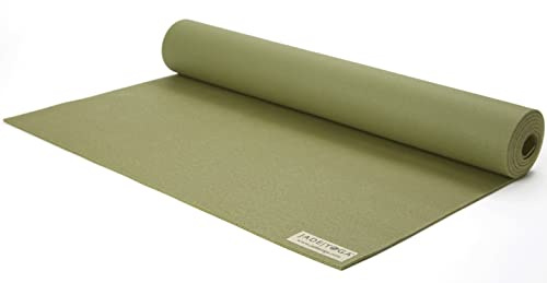 JadeYoga Travel Yoga Mat - Packable, Lightweight, & Portable Yoga Mat - Non-Slip Natural Rubber Mat for Women & Men - Great for Yoga, Home, Gym, Pilates, Fitness & Stretching (Olive Green, 68 x 24)
