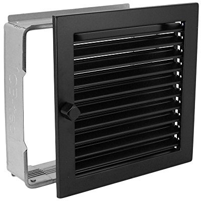 Warmluftgitter WG 2323 S Lüftungsgitter Schwarz 230 x 230mm Zuluft Abluftgitter