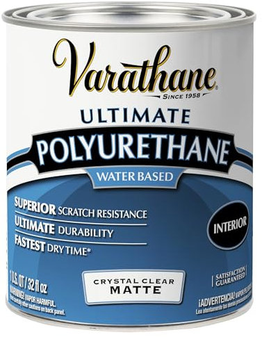 Rust-Oleum 262074 Varathane Polyurethane Clear Interior Matte Finish, 1 Qt, 2 Piece