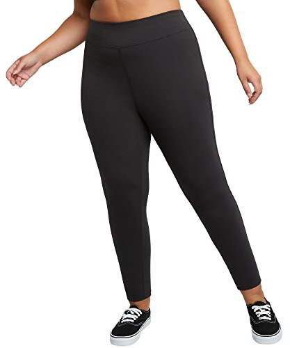 JUST MY SIZE womens Long Legging Pants, Black, 2X US