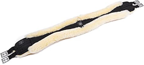 CHRIST Sangle Longue en Fourrure de Mouton de Werner Sangle de Selle Longue, Anatomique, en Fourrure de Mouton véritable, Disponible au Naturel ou en Anthracite, Tailles : 120, 125, 130, 135, 140 cm