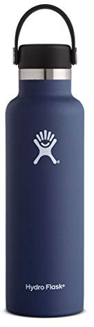 HYDRO FLASK - Trinkflasche 621ml (21oz) - Vakuumisolierte Wasserflasche aus Edelstahl - Sportflasche mit auslaufsicherem Flex Cap-Deckel - Thermoflasche Spülmaschinenfest - Standard-Öffnung - Cobalt