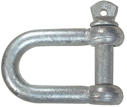 Merriway BH04301 M12 Bright Zinc Plated Steel D Type Shackle, 1/2 inch