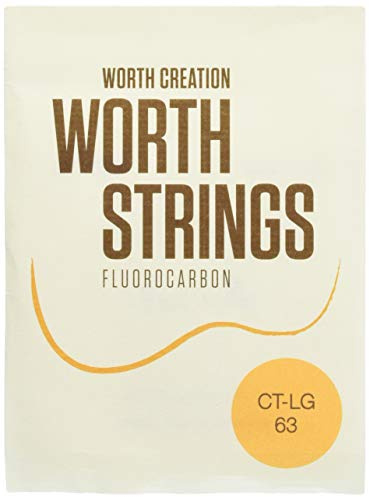 Worth Strings, low-G ukulele strings, clear fluoro-carbon, for tenor ukulele, medium (0.0224-0.0260-0.0291-0.0358)