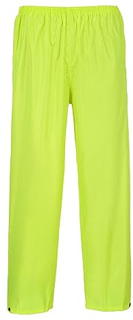 Portwest S441 Klassiska Regnbyxor Elastisk Midja Vattentät Lättvikt Skaltyg | Gul, XL, EN 343 Klass 3:1, UPF 50+, Normal Passform, 2 Fickor, Polyester, Justerbar Fåll, Extremt Vattenbeständig, Vindtät
