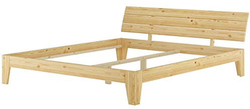 Erst-Holz Futonbett Doppelbett 180x200 Massivholz-Bettgestell Kiefer Natur ohne Rollrost 60.62-18 oR