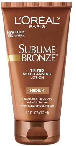 L'Oreal SUBLIME BRONZE Tinted Self-Tanning Lotion Medium Natural Tan 5 oz