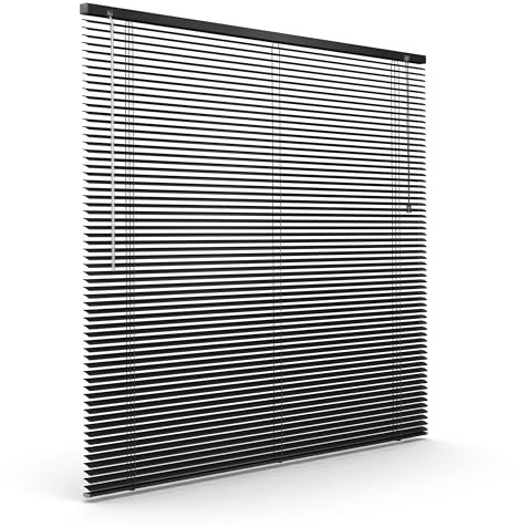 Victoria M. Store vénitien en Aluminium pour fenêtres et Portes - sans pré-perçage, Clips de Serrage Inclus - 50 x 130 cm Noir