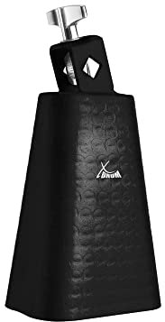 XDrum HCB-5 Cowbell - Cloche 5 de 20 cm pour batterie et percussion - Cloche en acier - Montage sur batterie - Noir