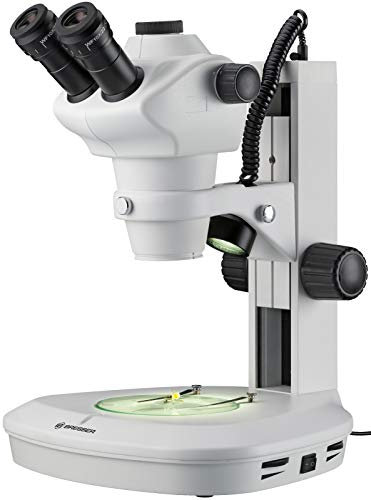 Bresser professionelles Auflicht- Durchlicht Stereo Mikroskop Science ETD-201 8-50x Vergrößerung, mit trinokularem Auszug für c-Mount Kameras, Stereo Zoomobjektiv und langlebiger LED Beleuchtung