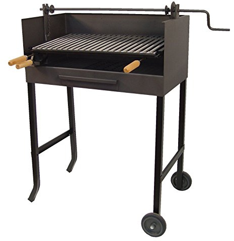 Imex El Zorro 71535 - Barbacoa con elevador y parrilla inox, 50 x 40 x 100 cm, color negro