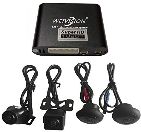Weivision Super Hd 1080P Car 360 Degree Bird View Surround System DVR Record Backup Camera Parking Monitoring with HD Sensor