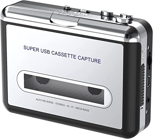 DigitNowCassette Tape To MP3 CD Converter Via USB,Portable USB Cassette Tape Player Capture MP3 Audio Music,Compatible With Laptop and Personal Computer,Convert Walkman Tape Cassette To MP3 Format