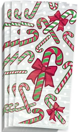 Candy Cane Holiday Cellophane Bags, 20ct