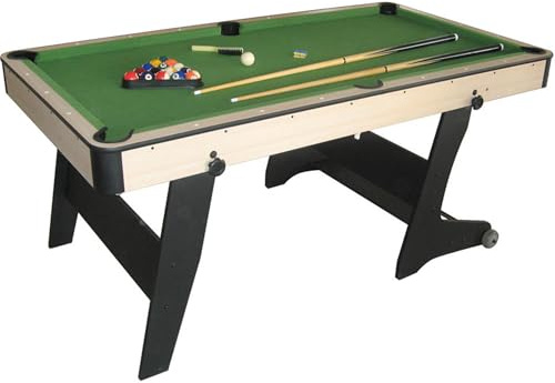 Mesa de Billar Plegable Manhattan - Incluye Todos los Accesorios y de Fácil Transporte – Ideal para Niños y Adultos, 152x76x79 cm