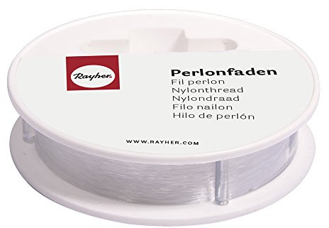 Rayher Fil perlon fil en nylon p. perles 0,7mm ø bobine 25m transparent, 8900600