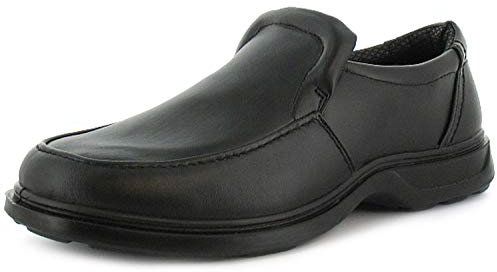 Comfisole Robin Men's Wide Fit Black Slip-On Smart Casual Loafers - Size 11 UK