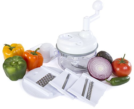 Kitchen Home Manual Food Chopper - 5 in 1 Miracle Chopper, Salsa Maker, Blender, Slicer, Shredder and Julienne – As Seen on TV Manual Food Processor