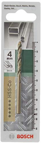 Bosch 2609255068 Foret à métaux rectifié HSS-Co DIN 338 - Longueur 75 mm - Diamètre 4 mm