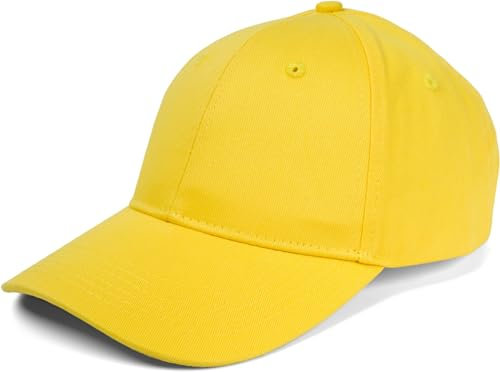 styleBREAKER Unisex 6-Panel Baseball Cap | gebürstete Baumwolle | Klettverschluss verstellbar | einfarbiges Basecap für Damen und Herren, Farbe:Gelb