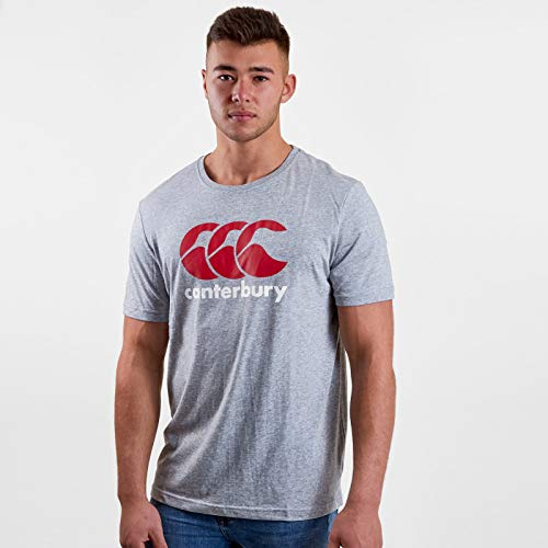 Canterbury Men's CCC Logo Tee T-Shirt | Soft Cotton Blend Non-Technical T-Shirt, Classic Marl, 3XL