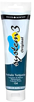 Daler-Rowney System 3-150 ml Tube Acrylfarbe Phthalo, türkis