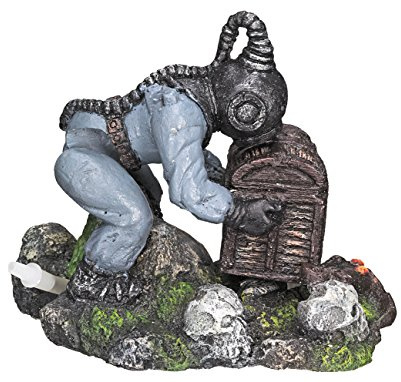 Nobby Aqua Ornaments Taucher MIT SCHATZKISTE, 14 x 8,5 x 11,5 cm, 1 Stück