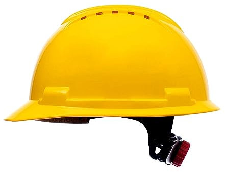 Stenso BBU Casque De Chantier Léger Et Aéré SP200T - Casque Chantier en 397, PEHD 348g, Visière Courte pour Large Vision, Réglage par Vis, Fixation 4 Points, Ouvertures pour Accessoires Jaune