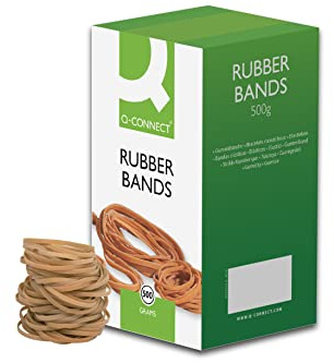 Q-Connect Rubber Bands No.65 101.6 x 6.3mm 500g KF10550, peach