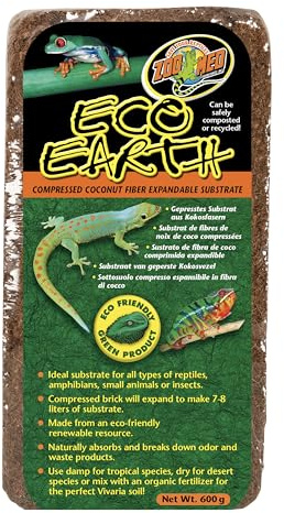 Eco Earth Compressed Coconut Fiber Substrate Single Brick, 2 Pack