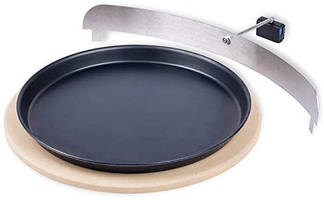MOESTA-BBQ 10176 PizzaRing Zubehör - hochwertiges 3-er-Set mit Pizzastein, Pizzabande und Pizzablech - Pizza Backen