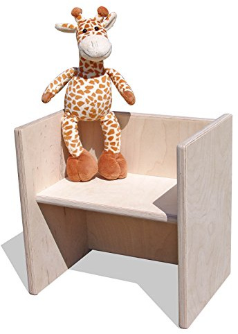 3 taburetes reversibles Eli-Kids, color natural