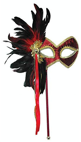 Bristol Novelty Maschera in maschera rossa e oro