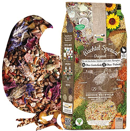 WachtelGold Wachtel Spezial Original Futter - 20kg (2x10kg) - ohne Gentechnik - mit Kräutern