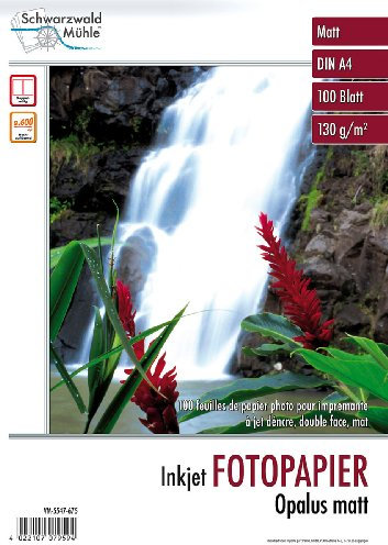 Schwarzwald Mühle A4 Fotopapier: 100 Bl. Fotopapier 'Opalus' beidseitig matt (DIN A4, Foto-Druckerpapier, Doppelseitiges)