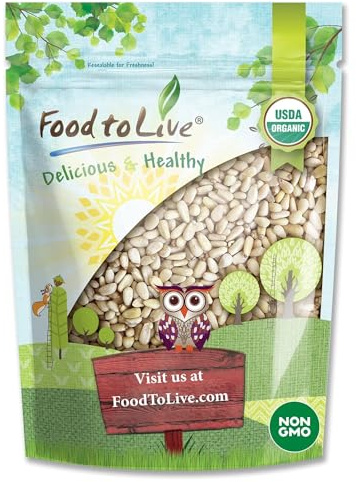 Food to Live Organic Pine Nuts, 4 Pounds – Non-GMO, Whole Raw Pignolias, Unsalted, No Shell, Vegan, Kosher, Bulk Snack. Rich in Vitamin E, Protein. Great for Pesto, Salads, Homemade Desserts