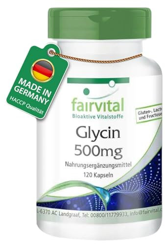 Fairvital | Glycine 500mg VEGAN - Fortement dosé - 120 capsules - acide aminé