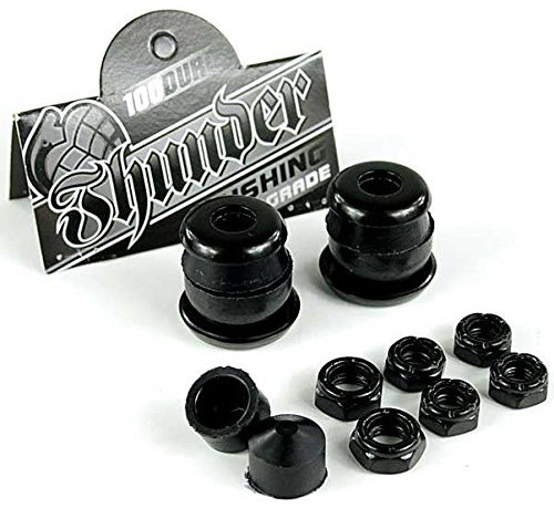Thunder Skateboard Rebuild Kit schwarz 100 A Lenkgummis/Unterlegscheiben/Achse und Kingpin Muttern/Pivot Cups