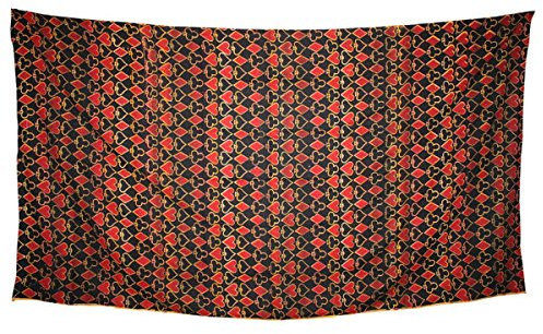 Freak Scene® Tagesdecke ° indische Überwurf Decke ° Motiv: Kartenmuster - gelb ° 160 x 290 cm