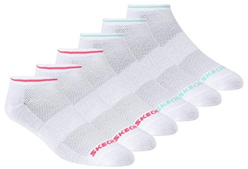 Skechers Calcetines de mujer de corte bajo, rosa y verde, 9-11