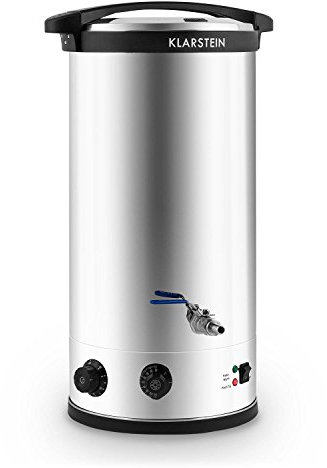 Klarstein Beerfest - Ölbryggningsmaskin, Bryggkokare, Mash tun, Lauter tun, 30 liter, 2585 W, Timer, 30 ° - 110 ° C, Inkl. en siktinsats, tapp, rostfritt stål, silver