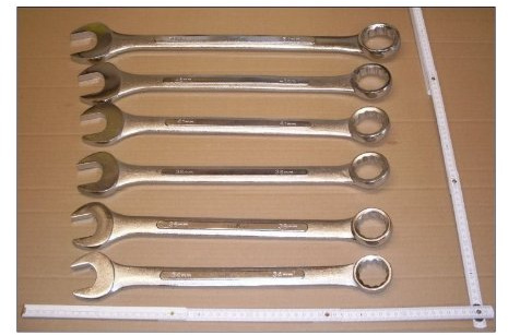6 Stück Ring-Maulschlüssel 34 bis 50 mm. Gabel-Ringschlüssel Set XXL. Große Schlüsselweiten metrisch SW 34, 36, 38, 41, 46, 50 mm. CV Stahl, robuste Qualität. Maul-Ringschlüssel, Ringgabelschlüssel.