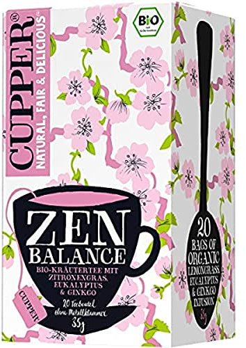 Cupper Zen Balance Bio-Kräutertee mit Zitronengras, Eukalyptus und Ginkgo, 20 Stück, 35 g