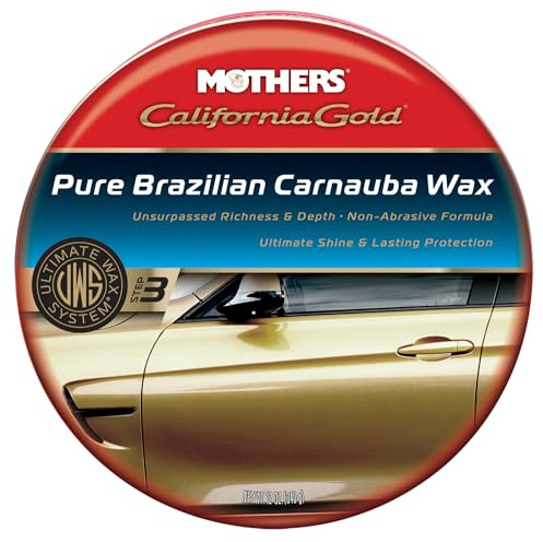 Mothers California Gold Pure Brazilian Carnauba Wax, 12 oz. Paste — Ultimate Wax System Step 3, Delivers Deep Shine & Long-Lasting Protection, Enhances Richness & Depth for All Paints (05550)