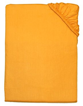 Kinzler C-10031/06 Baumwoll-Satin Spannbettlaken Uni 100x200 cm, gelb