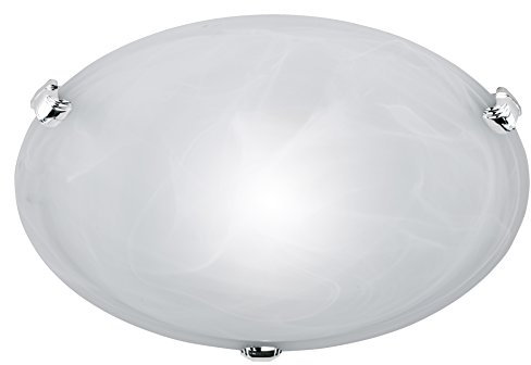 Trio 6105011-01 Diametro di Cristallo Plafoniera, max. 40 W, 230 V, 30 cm, E27, Alabastro Bianco, led