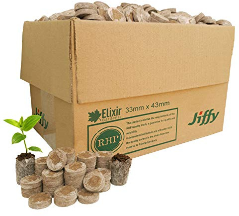 Elixir Gardens Jiffy 7 33 mm Turba Plug Propagación pellets | 10-2000 gránulos disponibles | Semillas y plantas germinación | x 2000