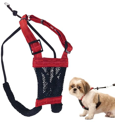 Sporn No Pull Dog Harness, Durable Nylon Mesh Harness for Small Dogs, No Choke Design, Padded Restraint Sleeves, Adjustable Fit, Easy On/Off, Ideal for Small Breeds, Red