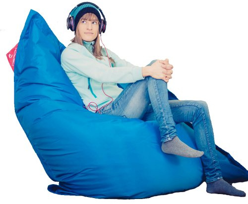 QSack Pouf pour intérieur/extérieur Format XXL 140 x180 cm Bleu