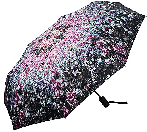 VON LILIENFELD Paraply fickparaply Claude Monet Trädgården vindtät upp-på-automatisk stabil kompakt konst blommor lätt